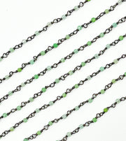Chrysoprase Gemstone Faceted Wire Wrapped Chains